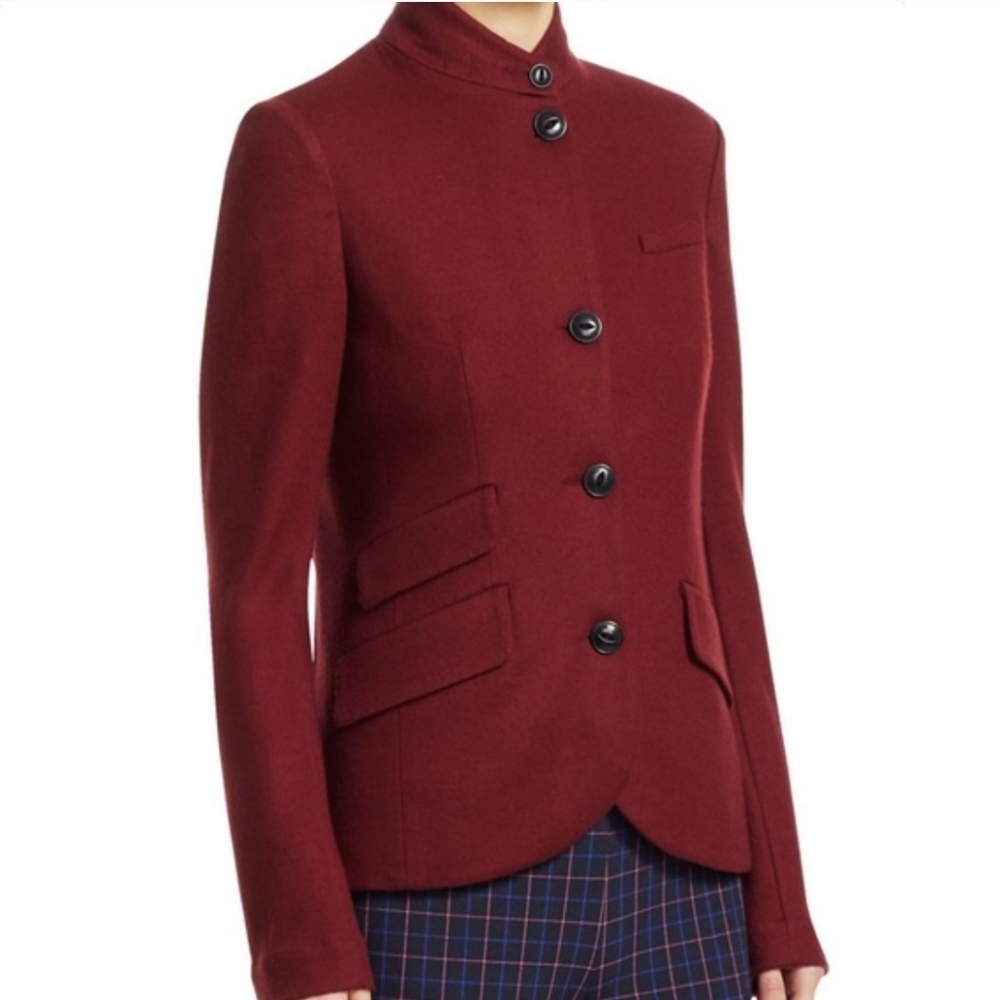 rag & bone Slade Blazer  Burgundy Sz 4 - Picture 6 of 16